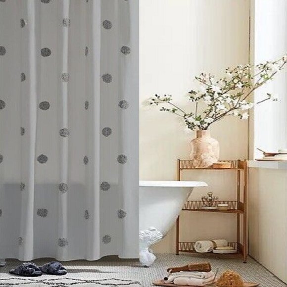 WINTER FAV Wild Sage ESMARIA 72 x 72-inch 100% Cotton Shower Curtain Light Gray - Picture 1 of 6